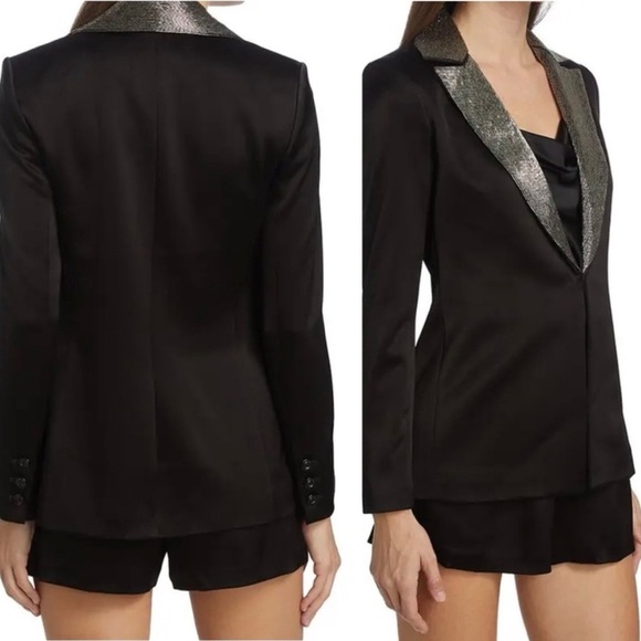 Alice + Olivia Eve Embellished Lapel Blazer Size Xtra Small - Picture 15 of 16